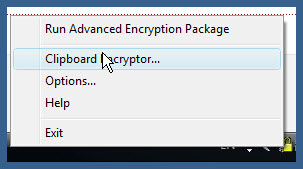 text encryption from tray and using hot key